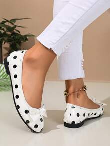 New Arrival Minimalist Versatile Macaron Color Ribbon Tie Ballerina Style Niche Casual Shoes - White - View 7