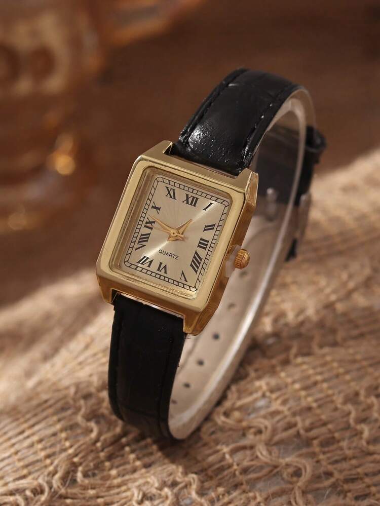 1pc Women's PU Leather Strap Watch, Retro British Style Small Dial Quartz Watch, Niche Luxury Fashion, Suitable For Holidays, Parties, Weddings, Back To School, Christmas, Thanksgiving, Halloween, Easter And Other Occasions, Best Gift For Women - Brown - View 6
