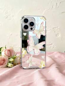 Ốp lưng điện thoại hình bướm viền gương, phong cách tranh sơn dầu, in hình bướm trắng và hoa vàng, tương thích với iPhone 13/15/16/17pro/17/14/17/15pro/15 Plus/15 Promax/7plus/8plus/X/Xs Max/Xr/11pro/12pro/13pro/14pro/12mini/13mini/11promax/12promax/13promax/14promax/14plus/17pro Max/17Air/6/6s Plus/7/8/16Pro/16plus/16promax/Se2/17promax & Galaxy Vỏ bảo vệ chống sốc cho các dòng máy A54/A14/A12/A13/A15/A32/A33/A24/A52S/S20/S21/S22/S23/S24/S23Plus/S24ultra/S25/A15/A33/A23/A07/A17/S26/A56/A57. - Nhiều màu - Xem 6
