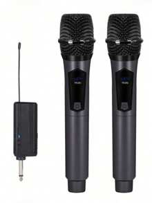 Portable Handheld Wireless Microphone, Professional Unidirectional Dynamic Coil With Mute Function, 6.35mm Plug, Singing Microphone, 1 To 2 Wireless Microphones, Professional Handheld Microphone, Suitable For Karaoke, Party, Church, Performance Recording, 800mAh Battery - View 3