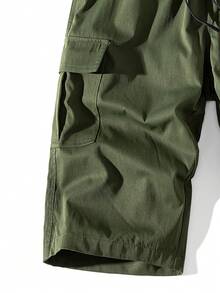 夏季新款男士七分褲，寬鬆休閒百搭日系工裝褲 - 軍綠色 - 查看 5