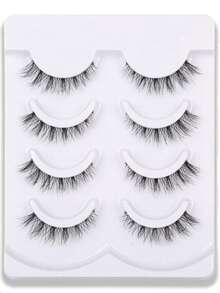 7 Pairs Transparent Natural Criss-Cross False Eyelashes - Black - View 1