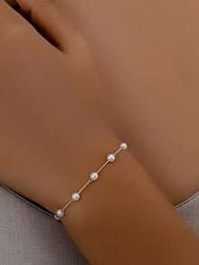 Bộ trang sức cao cấp, thanh lịch kiểu Pháp cổ điển gồm vòng tay, dây chuyền và bông tai vàng, dây chuyền xương đòn duyên dáng, ngọt ngào theo phong cách , phù hợp cho phụ nữ dự tiệc, mặc hàng ngày, lễ hội, quà tặng Ngày của Mẹ, sinh nhật, Ramadan. - Phong cách thanh lịch - Xem 6