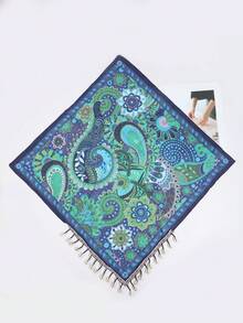 1 chiếc khăn bandana nữ kiểu dáng bohemian họa tiết Paisley, đính vỏ sò và tua rua, thích hợp cho du lịch, kỳ nghỉ, dã ngoại, dự tiệc. - Nhiều màu - Xem 8