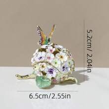 SUSUZUKU Hộp đựng trang sức sang trọng bằng men tráng đính đá hình hoa cẩm tú cầu và bướm, kiểu dáng Châu Âu, quà tặng trang trí nhà cửa thanh lịch. - Hoa cẩm tú cầu - Xem 14