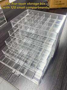 5-Layer Transparent Jewelry Storage Box With 120 Compartments, Earring Storage Box, Acrylic Jewelry Storage Box, Ring Transparent Plastic Transparent Jewelry Display Stand-Very Suitable For Ladies' Earrings, Rings, Necklaces And Bracelets, Cosmetic Storage Boxes, Jewelry Storage Boxes - Multicolor - View 15