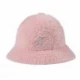 Pink Domed Rabbit Fur Fisherman's Hat