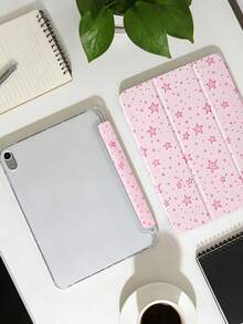 1 件粉色星形图案彩绘平板电脑保护套，兼容 iPad Mini 4/Mini 5/Mini 6/Mini 7/Air/Air 2/9.7/10.2/10.5/Air 4/Air 5/10.9/Pro 11 英寸/第十代/Air 11 英寸 (M2)-2024/Pro 11 英寸 (M4)-2024/Air 11 英寸 (M3) 2025/(A16) 11 英寸第十一代 2025/Air 8 (M4)2026 (11 英寸)，Galaxy Tab A8 10.5 英寸 2022。包含笔槽、三折支架、TPU 软边保护、磁吸式睡眠/唤醒功能，简约/创意/趣味/个性化平板电脑保护套。 - 彩色 - 查看 7