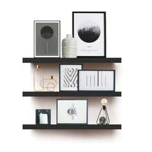 KITUL Set de 3 repisas flotantes para Pared de MDF 15x40 cm Negro No aptas para tablaroca - como en la imagen - Ver 9