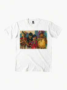 Double Drip 3 Premium T-Shirt, High-Quality 100% Cotton Tee, Smooth And Gentle On Skin, Fashion Retro Pattern, All-Day Comfort, Machine Washable And Wear-Resistant, Unisex Basic Top For Home And Outdoor - White - View 8