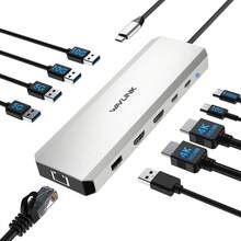 Hub màn hình kép 4K, trạm kết nối laptop 10 trong 1 USB C 10G, bộ chuyển đổi đa cổng với hai cổng HDMI 4K, PD IN 100W, USB-A/C 3.2 10Gbps, USB-A 5Gbps, USB 2.0, Gigabit RJ45 - Xem 1