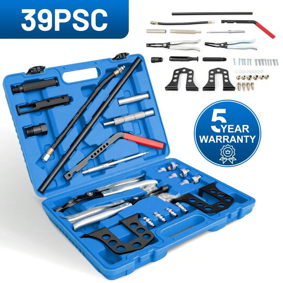 39PCS High-Strength Steel Valve Spring Compressor Kit, Cylinder Head Repair Tool Set With Damage-Free Seal Pliers & Adjustable Lever System, Professional Engine Repair Tools For Workshop & On-Site Use - B - View 1
