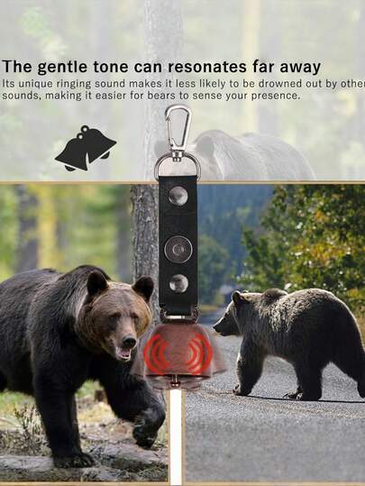 户外防熊铃套装，带磁性消音器和紧急哨，徒步露营安全求生装备