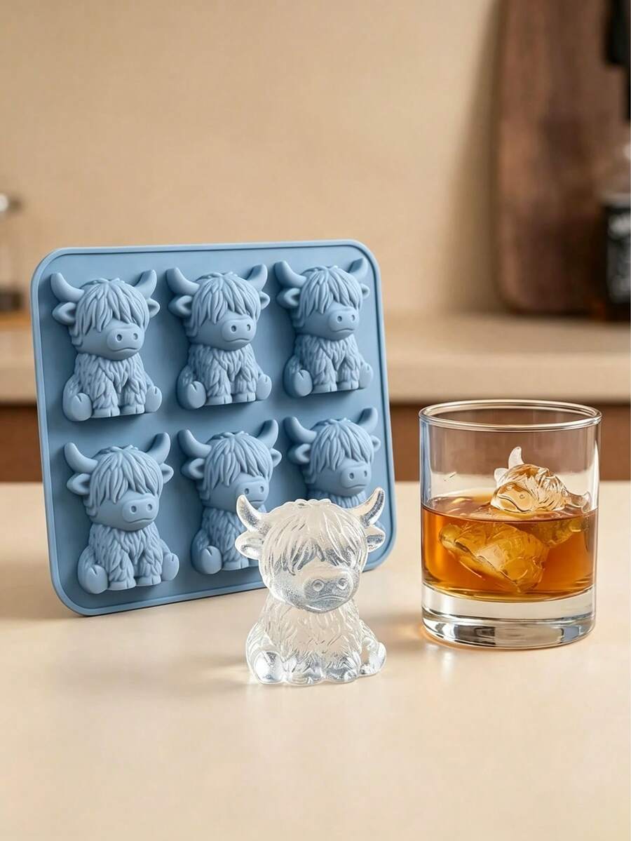 Khuôn hình bò cao nguyên mini - Khuôn 3D dễ thương dùng để trang trí đồ uống, cocktail, tiệc tùng và làm quà tặng. - Nhiều màu - Xem 1