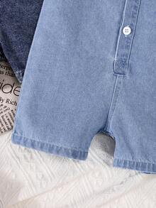 Bộ 2 áo liền quần không tay bằng vải denim cho bé gái mùa hè, áo liền quần thường ngày cho trẻ sơ sinh và trẻ nhỏ. - Nhiều màu - Xem 6
