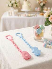 5pcs Baby Pacifier Clips, Cartoon Teething Toys Anti-Lost Chain, Stroller Hanging Clips, Multifunctional Baby Toys Anti-Lost - Multicolor - View 4