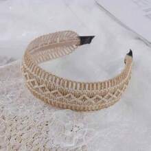 Handmade Rattan Woven Headband, Boho Style Wide Brim Straw Headband For Women, Knotted Top Hairband Hair Hoop - Multicolor - View 15