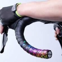 2 Peças Fita Antiderrapante e Absorvente de Choque Pollycycle, Envoltório de Guidão Curvo de Bicicleta de Estrada PU/EVA com Tampas de Extremidade, Adequado para Guidão de Bicicleta, Acessórios de Vara de Pesca - Multicolorido - Visão 8