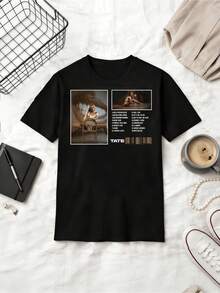 Tate McRae Canadian Singer-Songwriter Album Tracklist Graphic Summer Cotton Casual Short Sleeve T-Shirt - Black - View 1