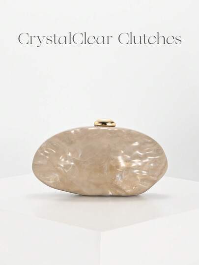 Women's Fashion Irregular Metal Box Clutch Bag, European And American Retro Mini Box-Shaped Evening Clutch, Formal Party Handbag, Suitable For Valentine's Day Gift, Prom, Gold Wedding Bride Shoulder Crossbody Chain Bag