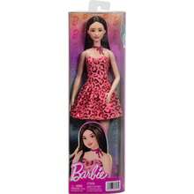 Mattel Mattel Búp bê Barbie Fashionistas số 246 với mái tóc đen, váy quây in họa tiết da báo màu hồng, kèm phụ kiện như dây chuyền và bốt. - Nhiều màu - Xem 8