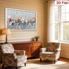 1/5pcs Large Modern Canvas Art, White Magnolia Flower Wall Art, Vintage Botanical Floral Decor, Suitable For Bedroom, Living Room, Bathroom, Gym, Yoga Studio, Home Decoration - Pink - View 7