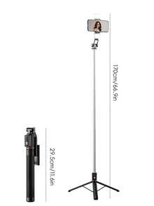 Palo selfie extensible de 170 cm con luz de relleno de 3 colores, control remoto inalámbrico, rotación de 360°, soporte portátil para teléfono, adecuado para transmisión en vivo de , selfie, vlog, viaje - A - Ver 7