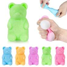 5pcs/Set Squeeze Teddy Bear - Sensory Squeeze Toys - Stress Relief Toys, Gift Box Filler, Birthday Gift, Classroom Prize Treasure Box Toys, Christmas Stocking Stuffers, Gifts For Boys Girls, Cute Party Favors - Baby Blue - View 1