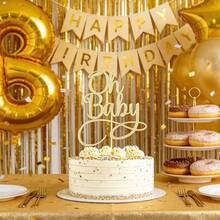 1pc Gold Letter Cake Topper, Birthday Party Decoration, Baby Shower Decor - Cake Insert - View 2