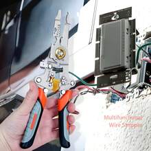 1个可折叠剥线钳，多功能：绕线、剥线、分线、剪线、剥皮、压接、拧线，便携式，家用必备，适用于电工和汽车维修。 - 三色柄 - 查看 6