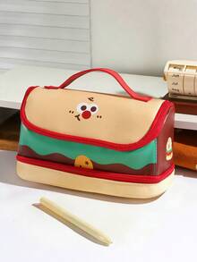 1pc 2026 New Cute Cartoon Dirt-Resistant Student Pencil Case, Extra Large Capacity Desktop Multi-Pocket Design Pencil Box, Multifunctional Dorm Cosmetic Bag, Can Store Calculator, Notebook And Pens - Suitable For School, Office And Travel - Suitable For Students, Professionals, Male And Female, School Stationery Storage Box, Multifunctional Storage Box, Secure Zipper Closure, Pencil Case - Multicolor - View 8