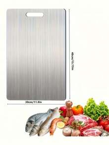 1/3pcs High-Quality Double-Sided Stainless Steel Cutting Board, Suitable For Kitchen & Catering, High Cost-Performance, Suitable For Small Kitchens, RVs, Small Apartments, Easy To Use And Durable, Applicable For Cutting Vegetables, Fruits, Chicken And Beef - Silver - View 7