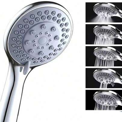 Bộ vòi sen cầm tay | 5 chế độ phun áp lực cao, ống mềm dài 1,5 mét, chế độ mưa và massage có thể điều chỉnh, thích hợp sử dụng trong phòng tắm gia đình, cho người lớn, thú cưng và vệ sinh hàng ngày. Chỉ sử dụng để tắm.