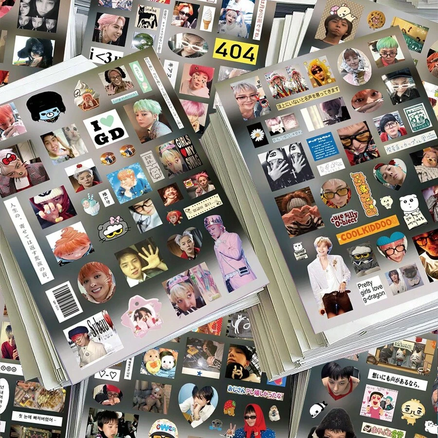 Set de 8 pegatinas de estrellas K-Pop, pegatinas decorativas de alta calidad y resistentes al agua, material de pegatinas de iconos de moda - Multicolor - Ver 1