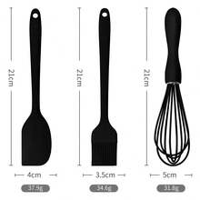 1pc/3pcs Silicone Non-Stick Cookware Set, Heat Resistant Cake Spatula, Food Tongs, Whisk, Oil Brush, Kitchen Baking & Cooking Tools, Great Gift For New Year, Mother's Day, Graduation - Multicolor - View 10
