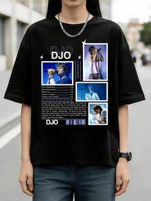 Djo American Singer-Songwriter Tracklist Graphic Unisex Cotton T-Shirt - 黑色 - 查看 6