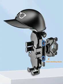 Motorcycle Thickened Sunshade Phone Holder, Bicycle Navigation Sun/Snow/Frost Protection Phone Mount, Electric Motorcycle Anti-Shake Phone Bracket, Convenient Riding Phone Clip, Motorcycle Phone Holder - Black - View 7