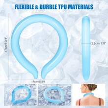 Wearable Neck Cooler, Cooling Tube Cold Ice Pack Wrap, Hands Free Gel Neck Cooler For Summer Hot Weather, Outdoor Work, Sports & Hot Flash Relief, Random Color 4Z8C - 1 Pack-blue - View 3