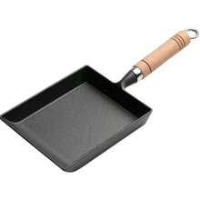 Sartén de hierro fundido japonesa para tamagoyaki - Pretratada, procesada con nitrógeno líquido, antioxidante, lista para usar, con mango de madera desmontable, apta para horno, ideal para freír huevos, bistec y camping, antiadherente sin revestimiento químico - Multicolor - Ver 11