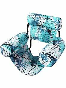 1 pieza Silla flotante para piscina para adultos, silla hamaca inflable para piscina, silla flotante para piscina con 4 tubos de aire, sofá flotante para piscina con patrón floral azul, reutilizable, adecuado para fiesta de piscina de verano, exterior, piscina, piscina inflable, flotador inflable para piscina, esencial para vacaciones - Multicolor - Ver 11