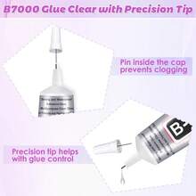 1 Pc 110ml B7000 Clear Super Glue, Rhinestone & Craft Glue With Precision Tip, Quick Dry Bedazzling Kit Supplies For Jewelry Making, Bead Gem Craft, Fabric, Shoes, Wearable Accessories, Fine Detail DIY, Handmade Decor Projects, Crafts - 1件,3.7液盎司(110毫升) - 查看 5