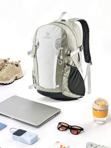 CAMEL CROWN 大容量背包，徒步休闲登山旅行户外包 - 煙霧藍 - 查看 2