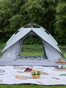 CAMEL CROWN Outdoor 2-3 Person Camping Tent, Titanium Black PVC Tent – Portable, UV-Protective, Foldable, Ideal For Park Picnics, Camping, Overnight Stays, And Home Use - Phantom Space Gray - View 4