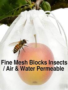 50pcs/100pcs Permeable, Breathable, Insect-Proof Covers With Hidden Drawstrings, Fruit Net Bags, Suitable For Fruit Trees, Bird Netting To Protect Apples And Grapes From Birds, Pests, And Deer, Drawstring - A - View 5