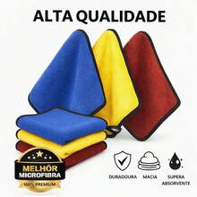 Kit 3 To 15 Microfiber Cleaning Cloths High Absorption Multipurpose Large 30x40cm Cleans Car Glass Dish Sink Kitchen Windows - 什錦 - 查看 2