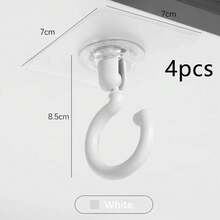 5 piezas Ganchos adhesivos de estilo moderno - Plástico montado en la pared, 360° giratorios y plegables, gran capacidad de carga para pared y techo - Multicolor - Ver 11