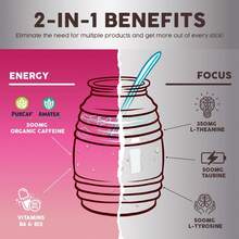 Salud 2-In-1 Energy Drink Powder + Focus, Pineapple Mango, Organic Caffeine, B6 + B12, Theanine, Clean Energy Drink Packets, Agua Fresca Mix, Non-GMO, Gluten Free, Vegan, 1g Of Sugar, (15 Servings) - 火龍果 - 查看 4