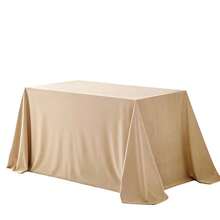 MEISIMENGSHA 1pc Premium Velvet Solid Color Tablecloth, Soft Velvet Surface, Waterproof Table Cover Suitable For Wedding, Birthday Party, Dining Table Home Decor - Khaki - View 12