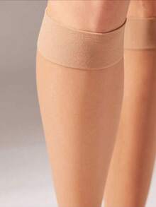 1 Pair Super Thin Women's Stockings, Invisible Pantyhose, Comfortable Over-The-Knee Socks - Brown - View 3