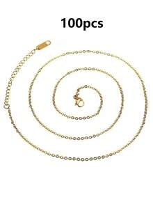 Bộ 10/20/50/100 chiếc dây chuyền mạ vàng 18K chất lượng cao bằng thép không gỉ, có khóa chữ O và móc càng cua, dùng để tự làm vòng cổ. - vòng cổ - Xem 21